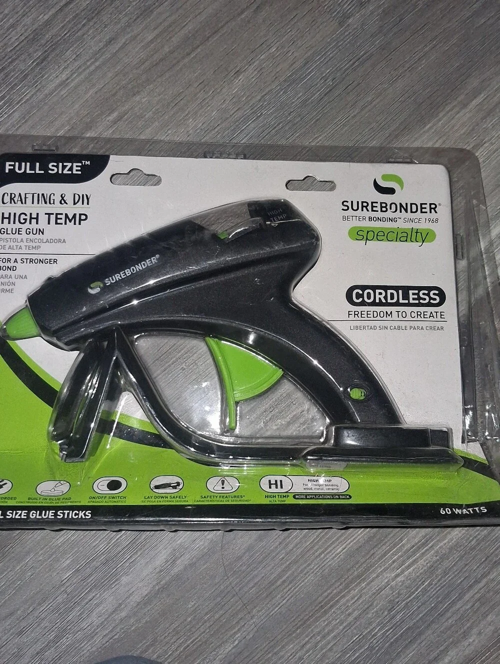 Cordless High-Temp Glue Gun in Black & Green